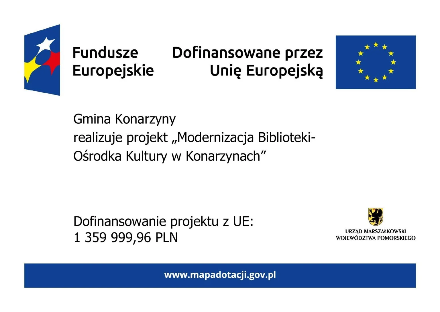 „Modernizacja Biblioteki-Ośrodka Kultury w Konarzynach”