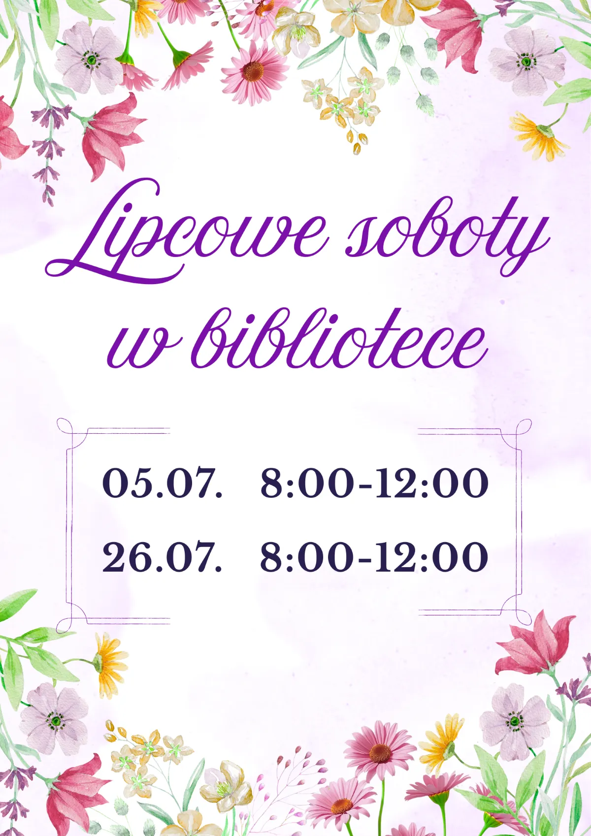 Lipcowe soboty w bibliotece