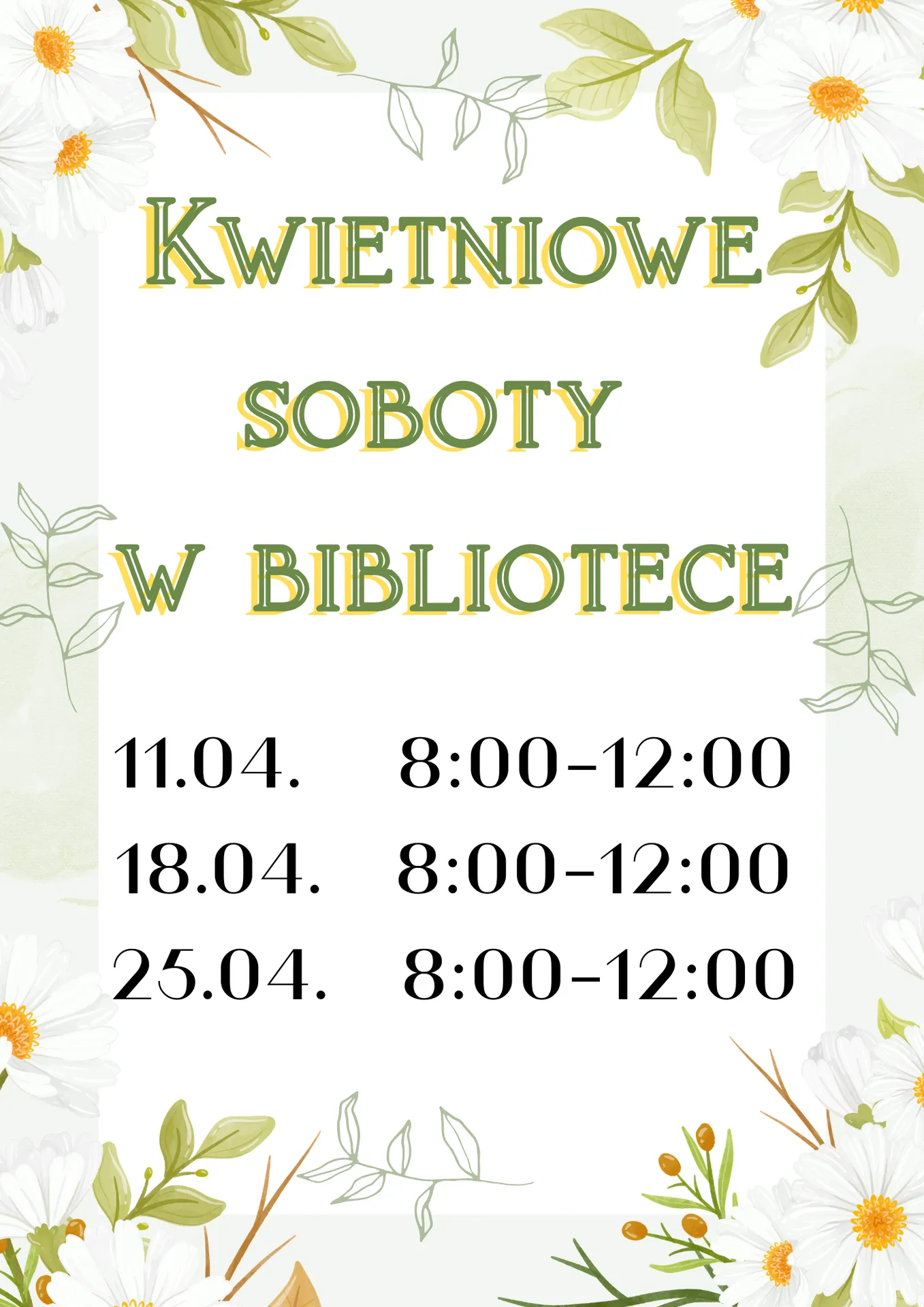 Kwietniowe soboty w bibliotece