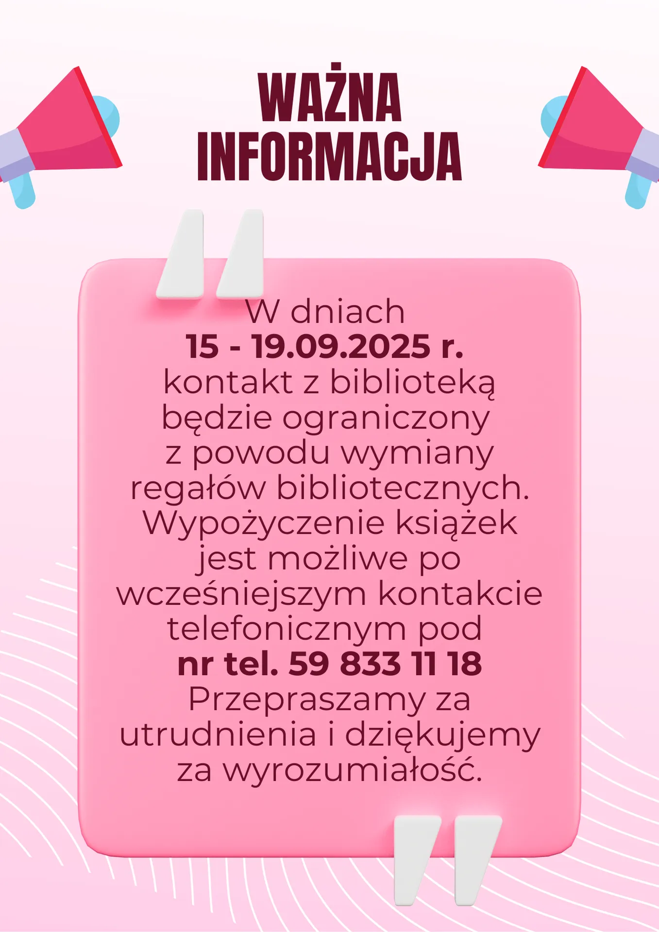 Ważna informacja dla naszych czytelników!