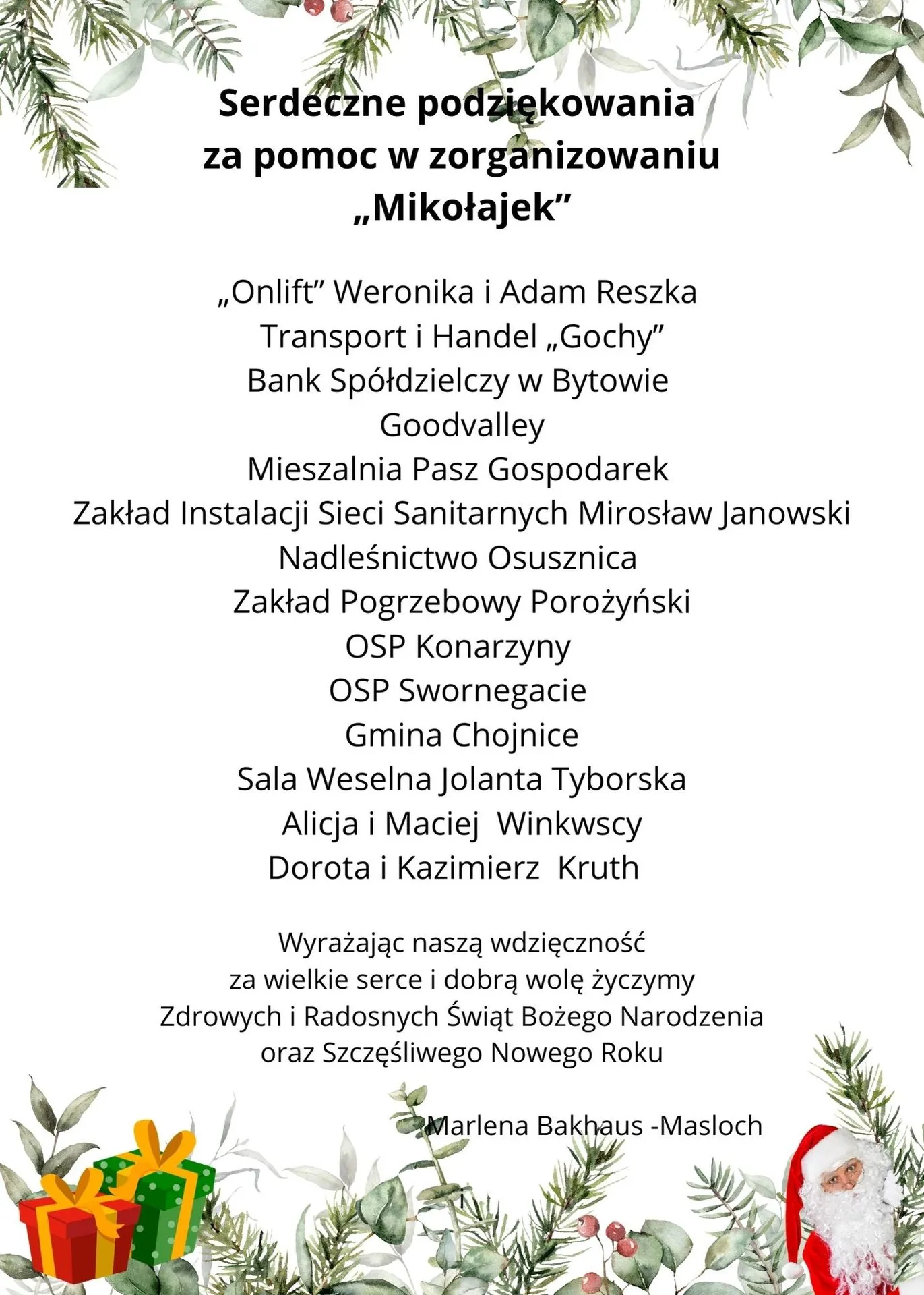 Serdeczne podziękowania