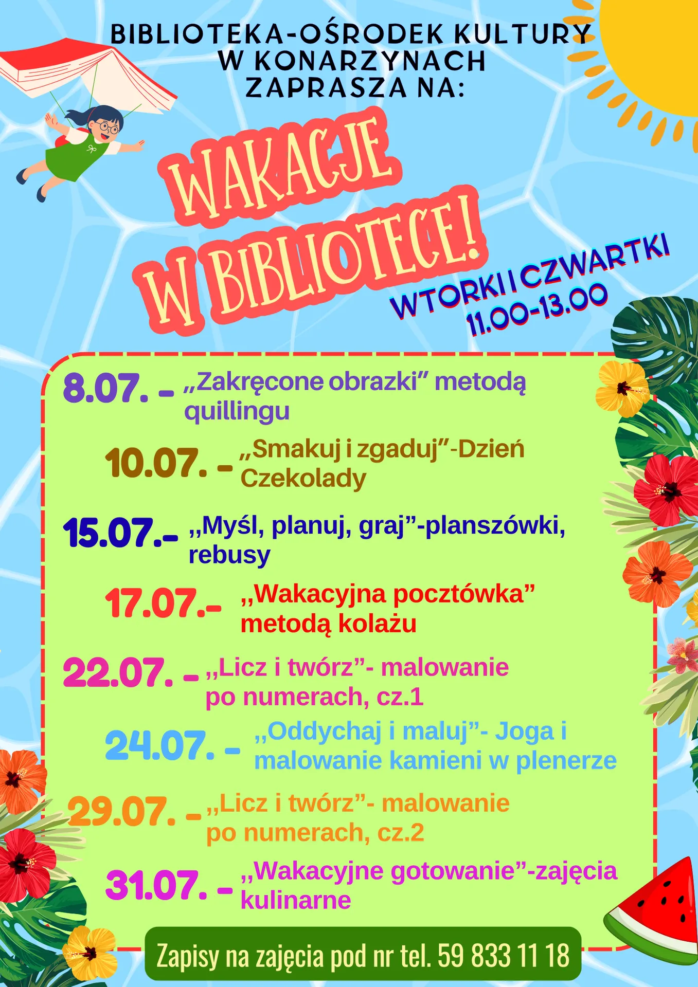 Wakacyjne zajęcia w bibliotece!