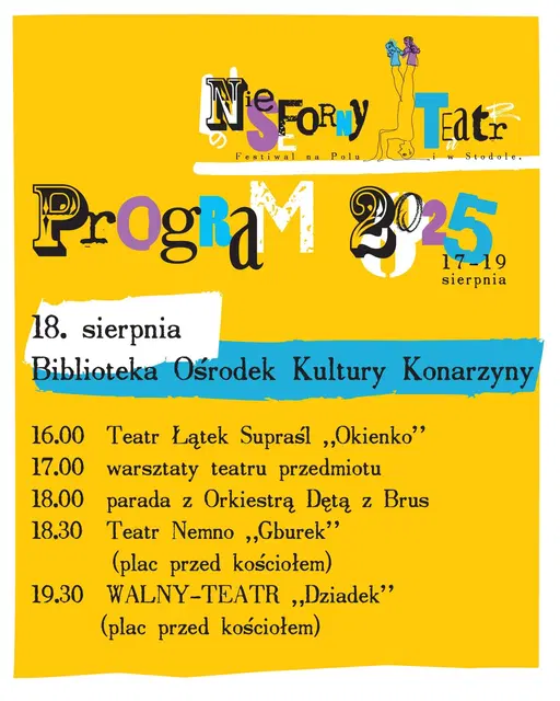 Teatralny Poniedziałek w Konarzynach w ramach festiwalu NieSforny Teatr – Festiwal na Polu i w Stodole!