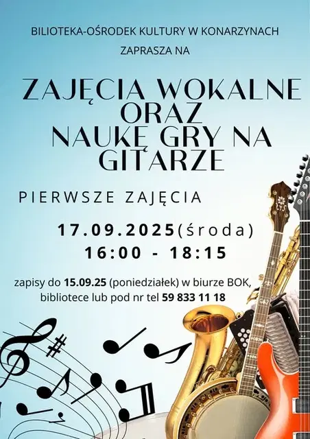 Zajęcia wokalne oraz nauka gry na gitarze
