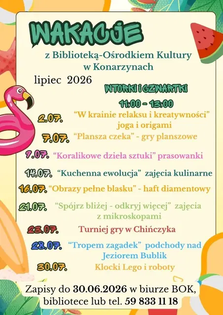 Wakacje z Biblioteką-Osrodkiem Kultury w Konarzynach