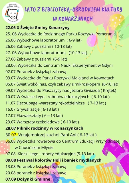 Lato z Biblioteką-Ośrodkiem Kultury w Konarzynach