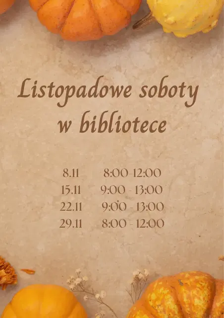 Listopadowe soboty w bibliotece