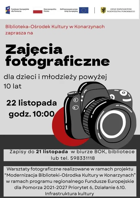 Zajęcia fotograficzne z Biblioteką-Ośrodkiem Kultury w Konarzynach