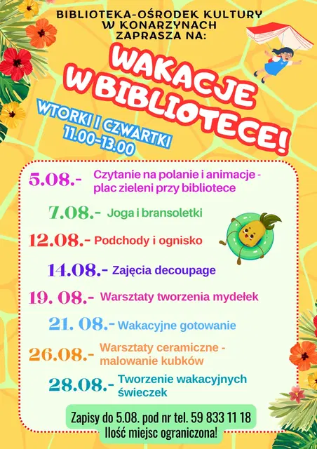 Zapraszamy na sierpniowe zajęcia wakacyjne!